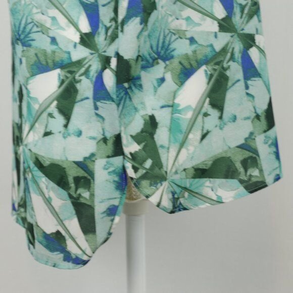 Mossimo Women's XS Green Blue Abstract Woven Scoop Neck Tank Top - Picture 5 of 7